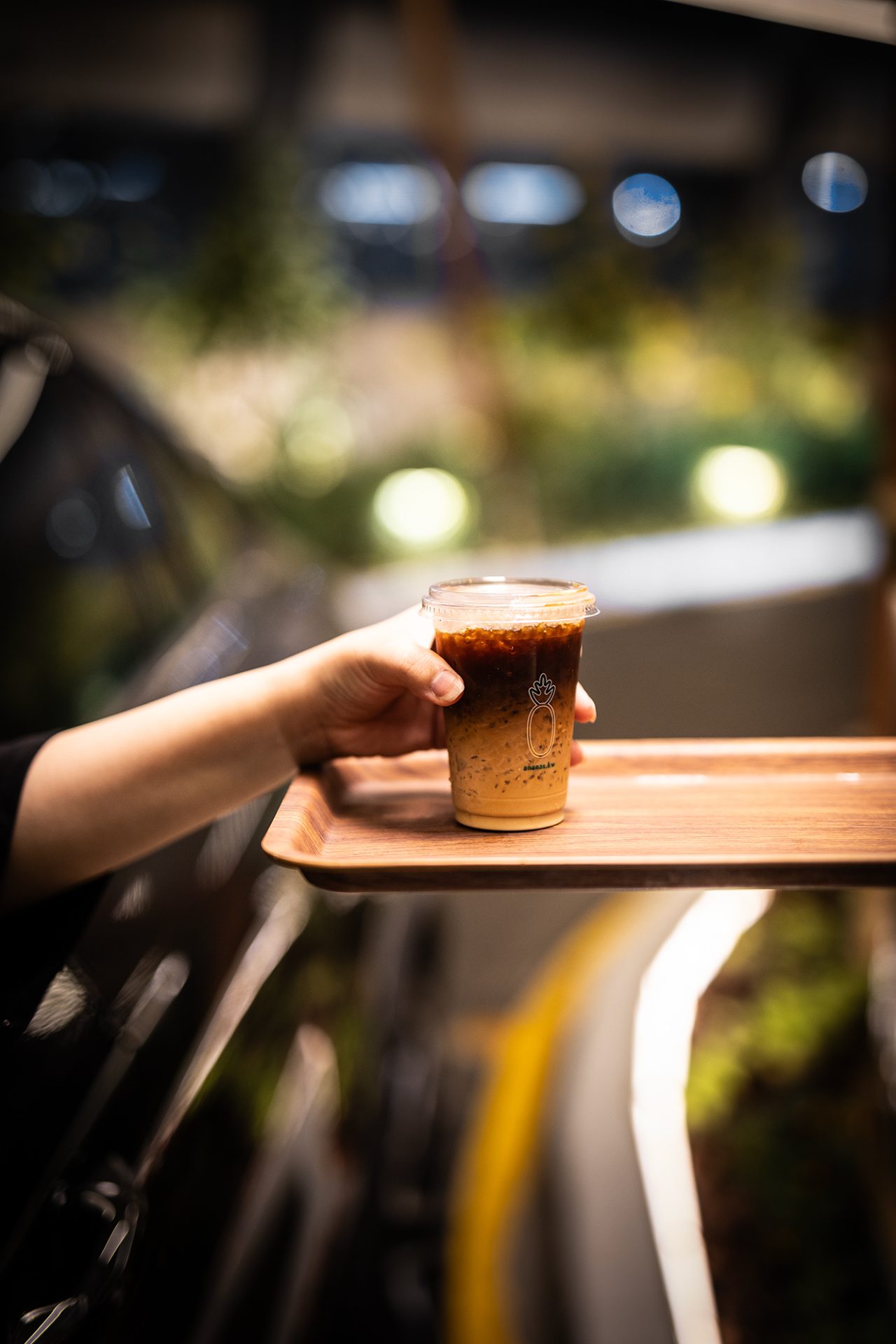 Ananas iced coffee at the pickup window