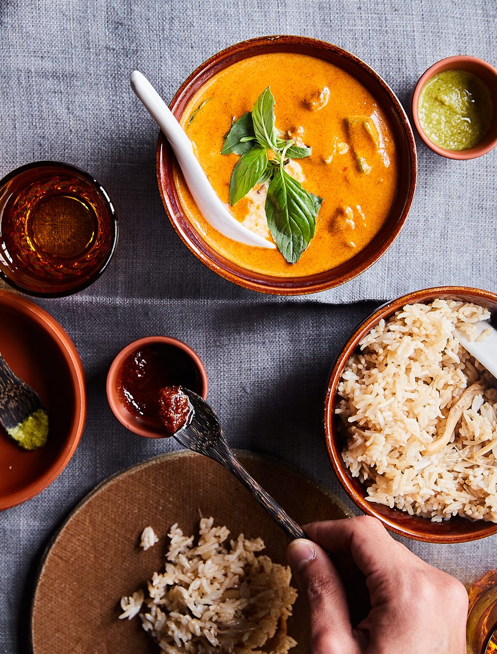Red curry and rice at Ubón
