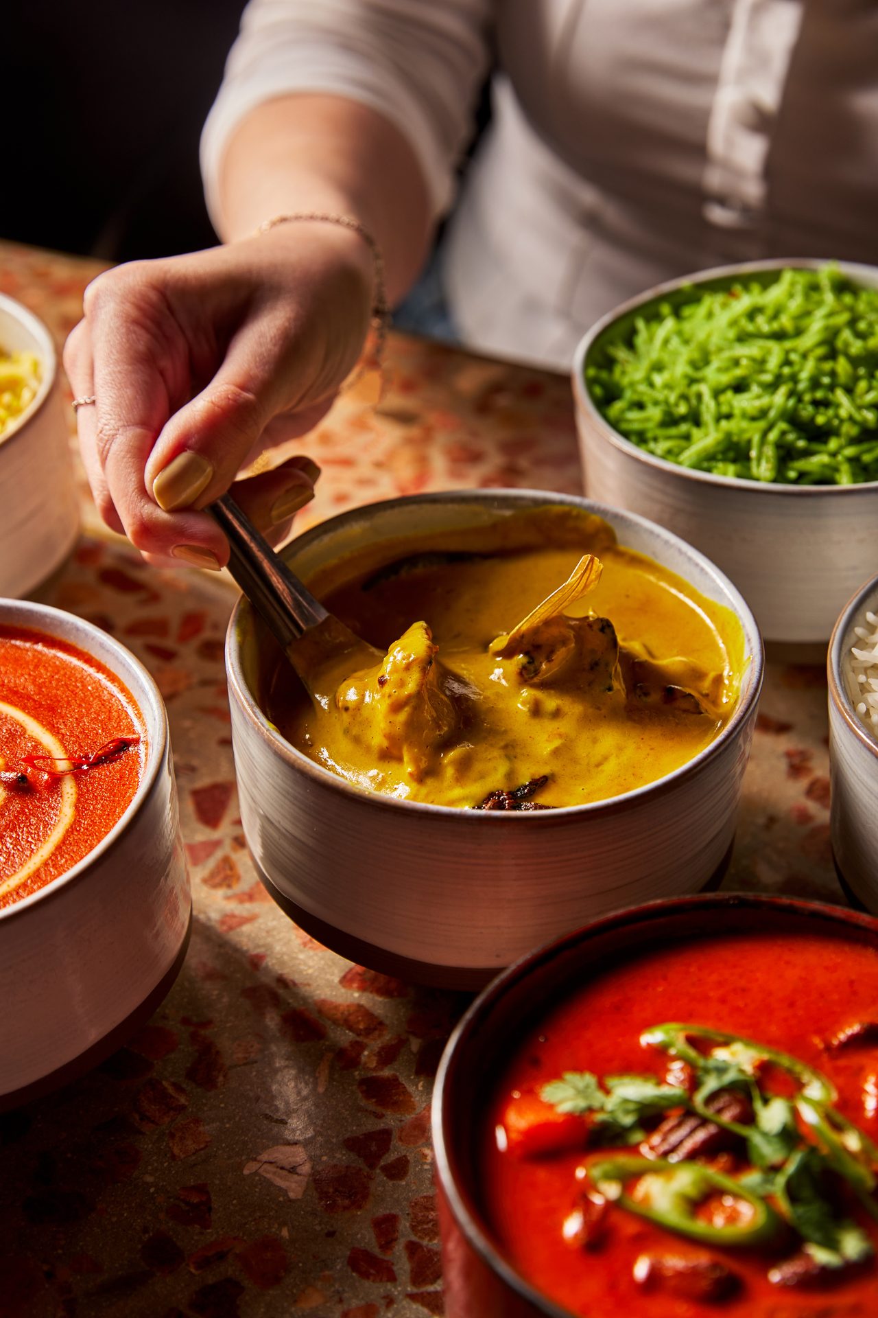 Curries served at The Cardamom Club